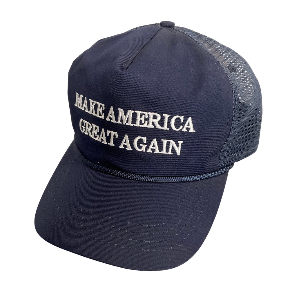 Cali-Fame MAGA Trucker Hat Mens OS Navy Blue Mesh USA Cap Adjustable Patriotic
